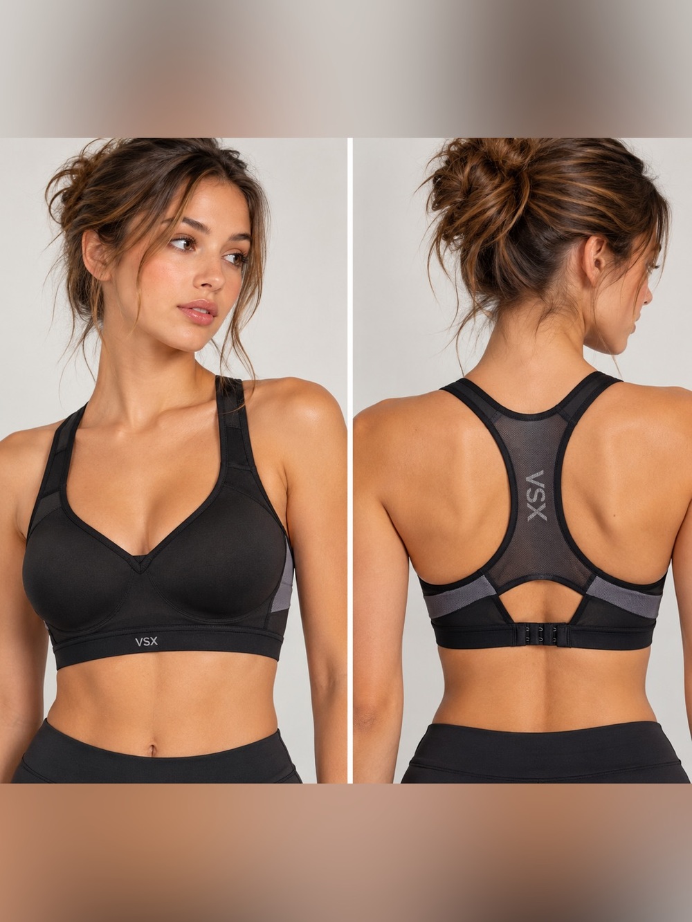 Victoria’s Secret VSX 32C High Impact Racerback Mesh Sports Bra Black